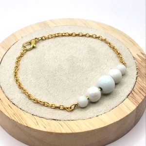 🍍 Handmade NWOT Ceramic White Bead Bracelet